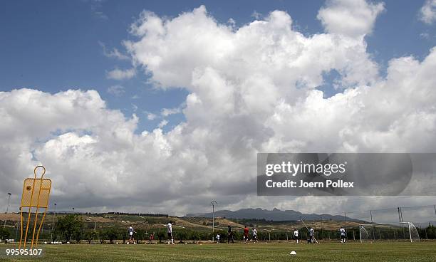 Player of Germany warm up during the German National Team training session at Verdura Golf and Spa Resort on May 16, 2010 in Sciacca, Italy.