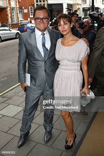 Alan Carr and Natalie Imbruglia attends the wedding of David Walliams and Lara Stone at Claridge's Hotel on May 16, 2010 in London, England.