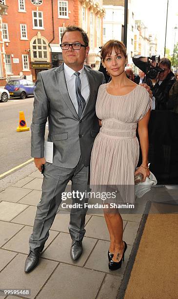 Alan Carr and Natalie Imbruglia attend the wedding of David Walliams and Lara Stone at Claridge's Hotel on May 16, 2010 in London, England.