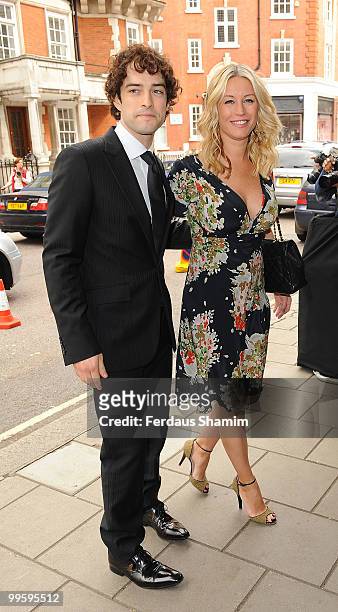 Lee Mead and Danis Van Outen attend the wedding of David Walliams and Lara Stone at Claridge's Hotel on May 16, 2010 in London, England.