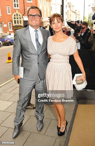 Alan Carr and Natalie Imbruglia attend the wedding of David Walliams and Lara Stone at Claridge's Hotel on May 16, 2010 in London, England.