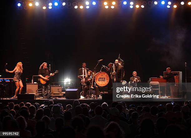 Grace Potter & Warren Haynes sit in with Preservation Hall Jazz Band for "St. James Infirmary" at The Hangout Beach Music and Arts Festival on May...