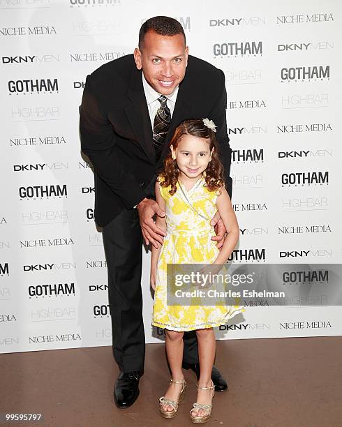 Yankees third baseman Alex 'A-Rod' Rodriguez and daughter Tasha Rodriguez attend the Alex Rodriguez cover party hosted by Jason Binn & Niche Media's...