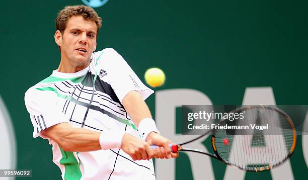 Paul-Henri Mathieu of France in action during his match against Andreas Beck of Germany during day one of the ARAG World Team Cup at the Rochusclub...