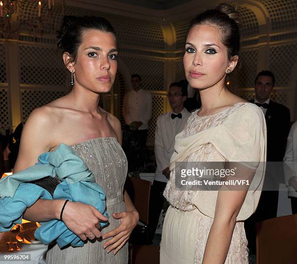 Charlotte Casiraghi and Dasha Zhukova attend the Vanity Fair and Gucci Party Honoring Martin Scorsese during the 63rd Annual Cannes Film Festival at...