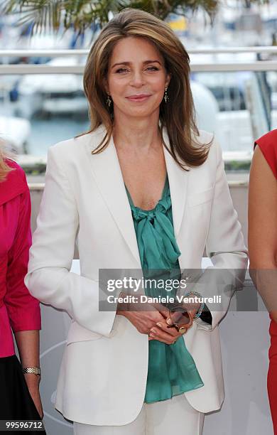 Queen Noor of Jordan attends the 'Countdown to Zero' Photo Call held at the Palais des Festivals during the 63rd Annual International Cannes Film...