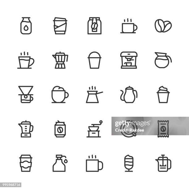 coffee icons - line series - sugar shaker stock illustrations