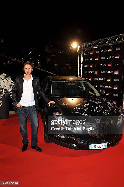Milan Nidfielder Mathieu Flamini attends the Black Moon Benefit Gala for the Mandela Foundation, hosted by Lancia on board of the Signora del Vento...
