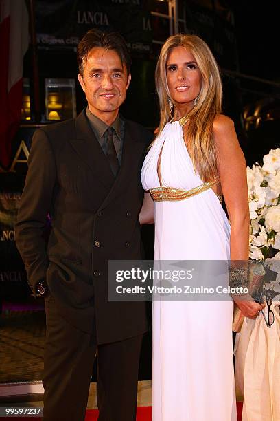 Tiziana Rocca and Guilio Base attend the "Black Moon Benefit Gala" for the Mandela Foundation, hosted by Lancia on board of the "Signora del Vento"...