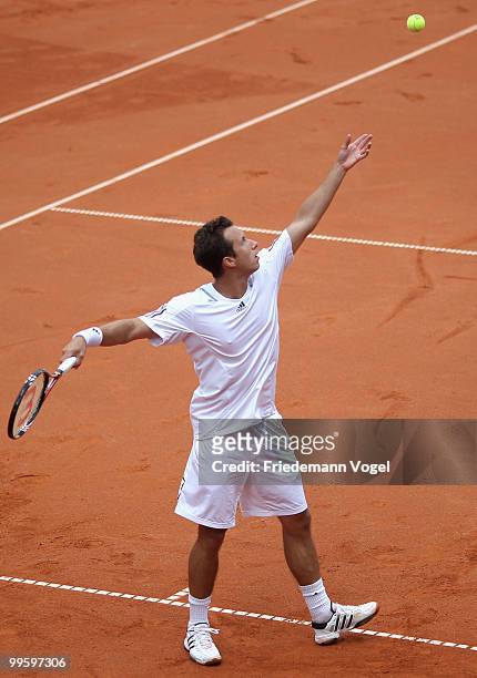 Philipp Kohlschreiber of Germany in action during his match against Jeremy Chardy of France during day one of the ARAG World Team Cup at the...