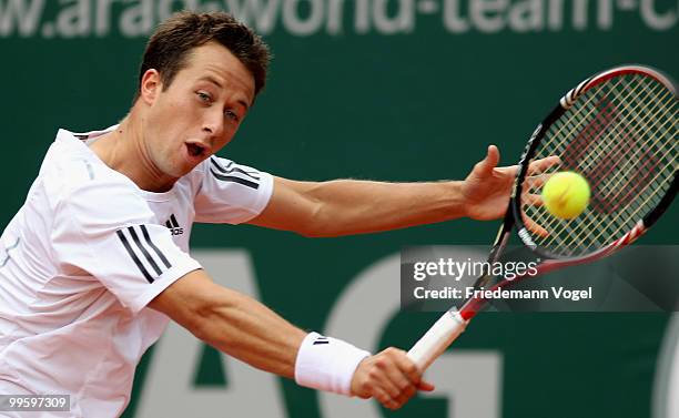 Philipp Kohlschreiber of Germany in action during his match against Jeremy Chardy of France during day one of the ARAG World Team Cup at the...