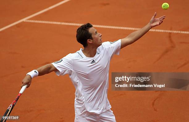 Philipp Kohlschreiber of Germany in action during his match against Jeremy Chardy of France during day one of the ARAG World Team Cup at the...