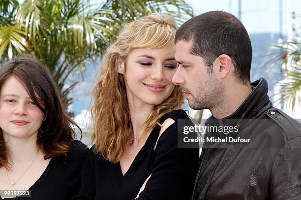 Pauline Etienne, Louise Bourgoin and Melvil Poupaud attend the 'Black Heaven' Photocall at the Palais des Festivals during the 63rd Annual Cannes...