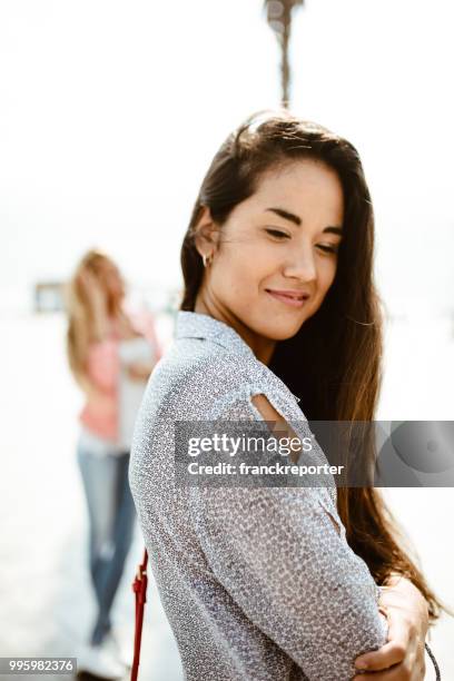 beautiful brunette woman portrait - franckreporter stock pictures, royalty-free photos & images