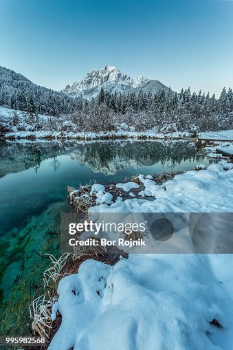 Zelenci spring No1 - first touch of Sun on Jalovec Zelenci spring No1 - first touch of Sun on Jalovec