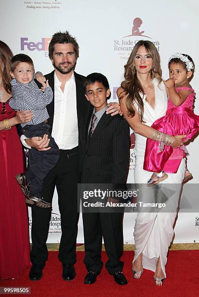 Juanes and wife Karen Martinez arrive at 8th annual FedEx and St. Jude Angels and Stars Gala at InterContinental Hotel on May 15, 2010 in Miami,...