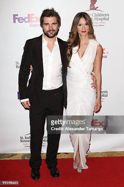 Juanes and wife Karen Martinez arrive at 8th annual FedEx and St. Jude Angels and Stars Gala at InterContinental Hotel on May 15, 2010 in Miami,...