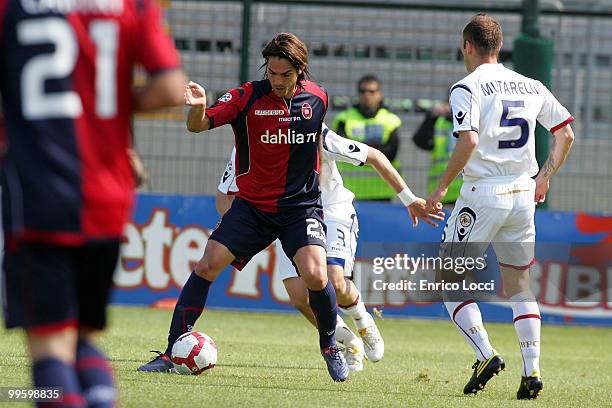 Joaquin Larrivey of Cagliari during the Serie A match between Cagliari Calcio and Bologna FC at Stadio Sant'Elia on May 16, 2010 in Cagliari, Italy.