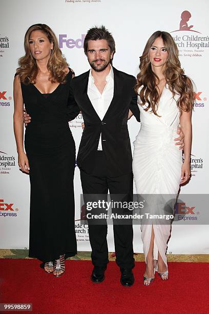 Daisy Fuentes, Juanes and Karen Martinez arrive at 8th annual FedEx and St. Jude Angels and Stars Gala at InterContinental Hotel on May 15, 2010 in...