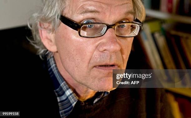 Swedish cartoonist Lars Vilks poses in his home outside Hoganas on May 16, 2010.The house of Swedish cartoonist Lars Vilks, who sparked controversy...