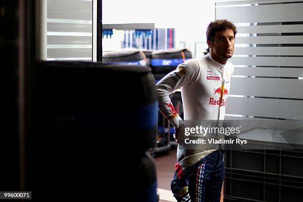 Mark Webber of Australia and Red Bull Racing prepares to drive in the Monaco Formula One Grand Prix at the Monte Carlo Circuit on May 16, 2010 in...