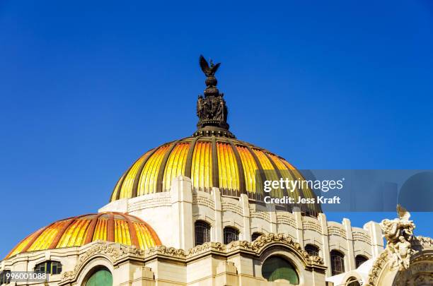 dome of palacio de las bellas artes - artes stock pictures, royalty-free photos & images