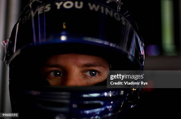 Sebastian Vettel of Germany and Red Bull Racing prepares to drive in the Monaco Formula One Grand Prix at the Monte Carlo Circuit on May 16, 2010 in...