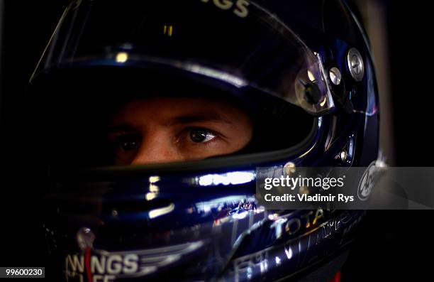 Sebastian Vettel of Germany and Red Bull Racing prepares to drive in the Monaco Formula One Grand Prix at the Monte Carlo Circuit on May 16, 2010 in...