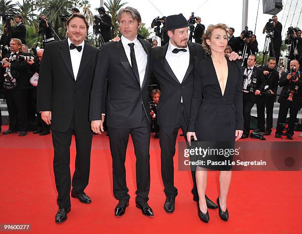 Actor Mads Mikkelsen with director Barthelemy Grossmann and actress Noomi Rapace attend "The Princess Of Montpensier" Premiere at the Palais des...