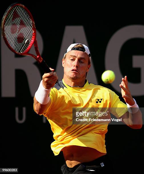 Lleyton Hewitt of Australia in action during his match against John Isner of the USA during day one of the ARAG World Team Cup at the Rochusclub on...