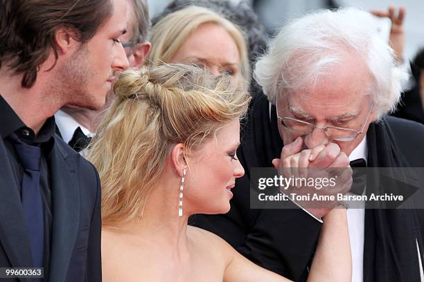 Actor Gaspard Ulliel, actress Melanie Thierry and director Bertrand Tavernier attend the 'The Princess of Montpensier' Premiere held at the Palais...