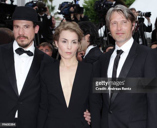 Director Barthelemy Grossmann and actress Noomi Rapace and actor Mads Mikkelsen attends "The Princess Of Montpensier" Premiere at the Palais des...