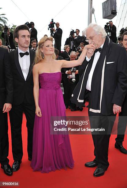 Actor Gregoire Leprince-Ringuet, actress Melanie Thierry and Director Bertrand Tavernier attend "The Princess Of Montpensier" Premiere at the Palais...