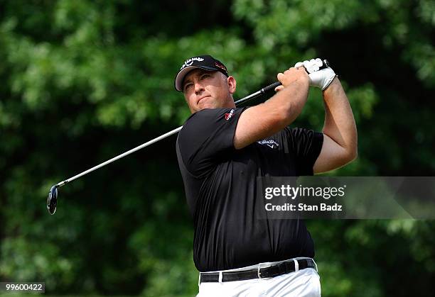 Scott Gutschewski hits from the first tee box during the final round of the BMW Charity Pro-Am presented by SYNNEX Corporation at the Thornblade Club...