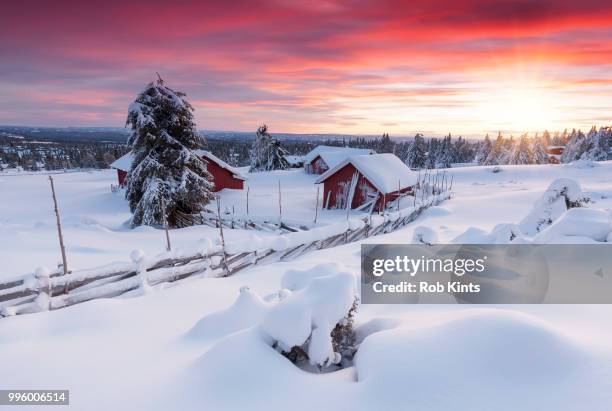 lillehammer sunset - lillehammer stock pictures, royalty-free photos & images