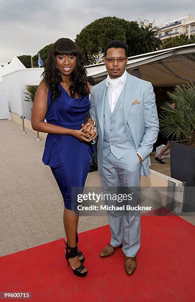 Actress Jennifer Hudson and Actor Terrence Howard attend the Winnie Cocktail Party at Terrazza Martini during the 63rd Annual Cannes Film Festival on...