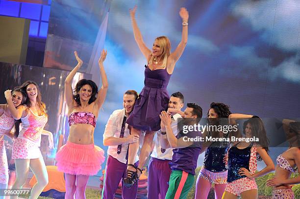 Simona Ventura appears on "Quelli che il calcio" tv show on May 16, 2010 in Milan, Italy.