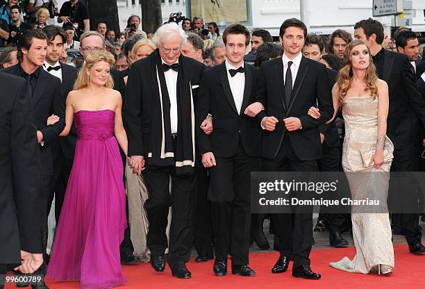 Actors Gaspard Ulliel, Melanie Thierry, director Bertrand Tavernier, Gregoire Leprince-Ringuet, Raphael Personnaz and Josephine de La Baume attend...