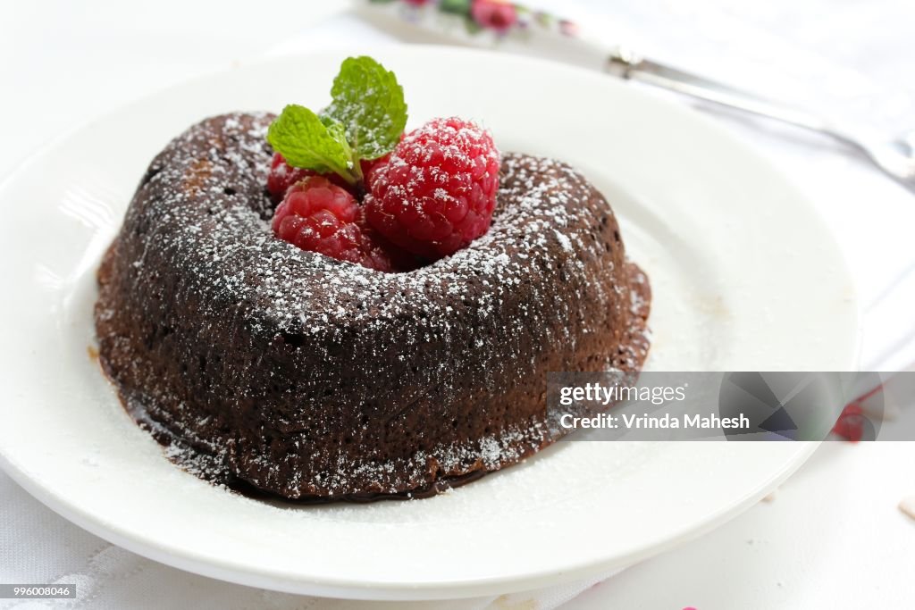 Molten lava cake in heart shape