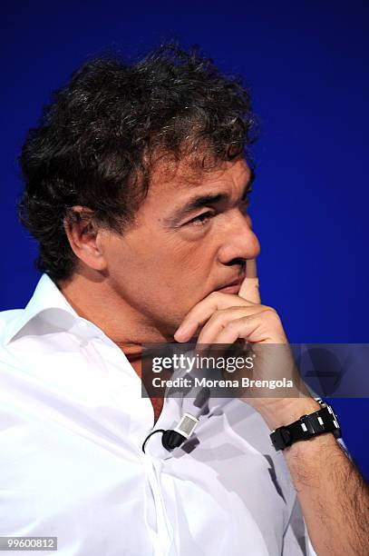 Massimo Giletti appears on "Quelli che il calcio" tv show on May 16, 2010 in Milan, Italy.