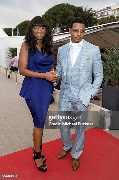 Actress Jennifer Hudson and Actor Terrence Howard attend the Winnie Cocktail Party at Terrazza Martini during the 63rd Annual Cannes Film Festival on...