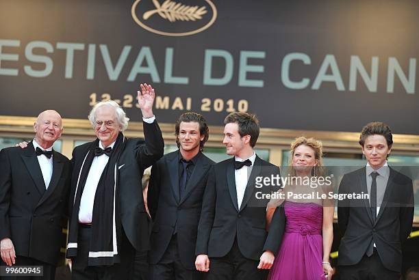 President of the festival Gilles Jacob with director Bertrand Tavernier, actors Gaspard Ulliel,Gregoire Leprince-Ringuet and actress Melanie Thierry...