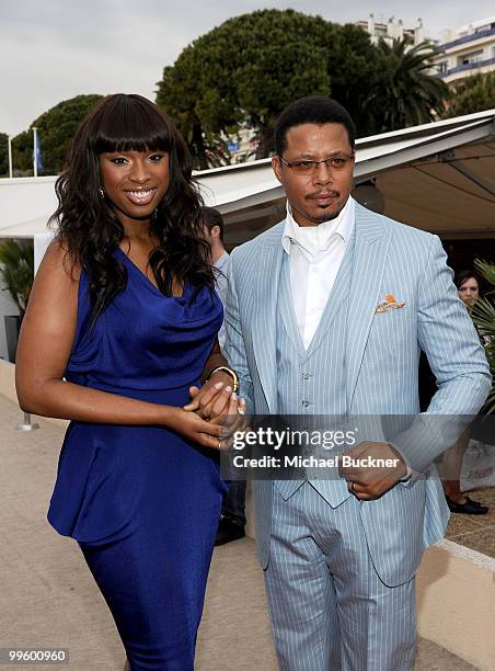 Actress Jennifer Hudson and Actor Terrence Howard attend the Winnie Cocktail Party at Terrazza Martini during the 63rd Annual Cannes Film Festival on...