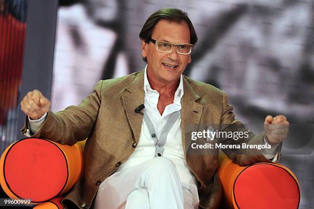 Massimo De Luca appears on "Quelli che il calcio" tv show on May 16, 2010 in Milan, Italy.