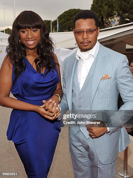 Actress/singer Jennifer Hudson and actor Terrence Howard attend the Winnie Cocktail Party held at the Martini Terraza during the 63rd Annual...
