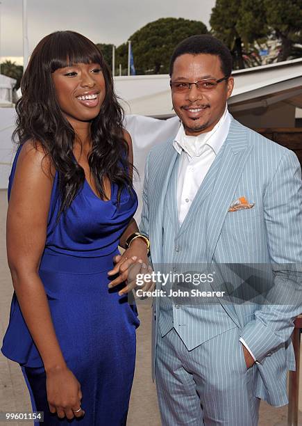 Actress/singer Jennifer Hudson and actor Terrence Howard attend the Winnie Cocktail Party held at the Martini Terraza during the 63rd Annual...