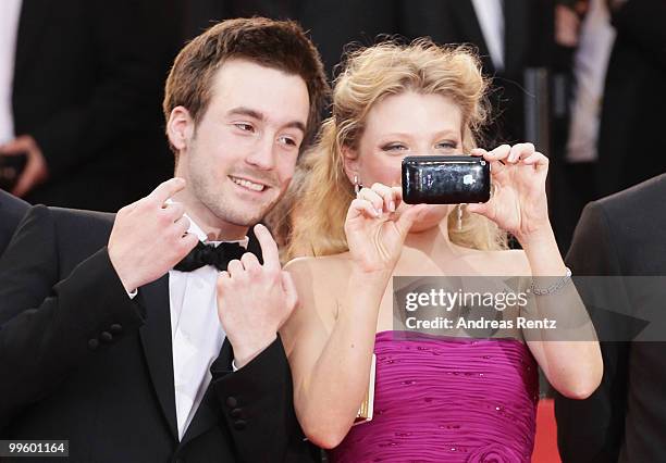 Actors Gregoire Leprince-Ringuet and Melanie Thierry attend "The Princess Of Montpensier" Premiere at the Palais des Festivals during the 63rd Annual...