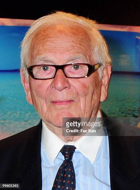 Fashion designer Pierre Cardin attends the Christine Spengler Photo Exhibition Preview at the Espace Cardin on April 24, 2010 in Paris, France.