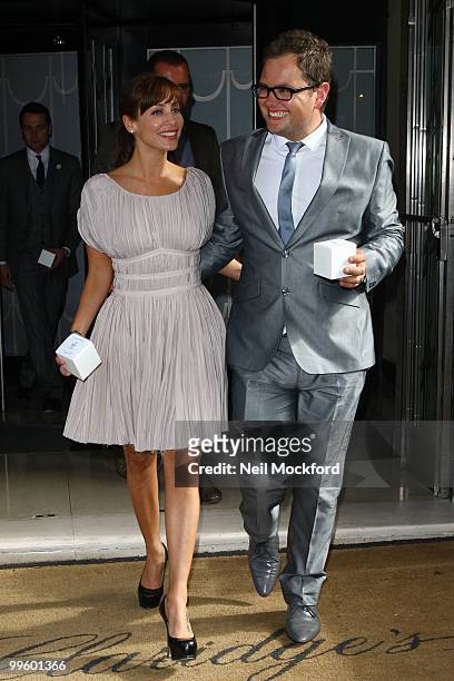 Natalie Imbruglia and Alan Carr attends the wedding of David Walliams and Lara Stone at Claridge's Hotel on May 16, 2010 in London, England.