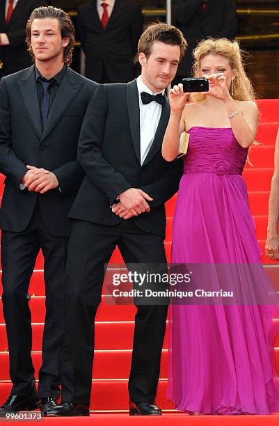 Actors Gaspard Ulliel, Gregoire Leprince-Ringuet and Melanie Thierry attend the 'The Princess of Montpensier' Premiere held at the Palais des...